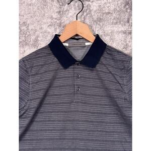 Corneliani Polo Shirt 48 / Medium Mens Blue Luxury Cotton Contrast Collar